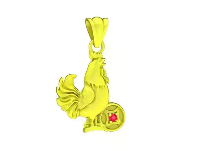 3596a zodiac diamond chicken pendant