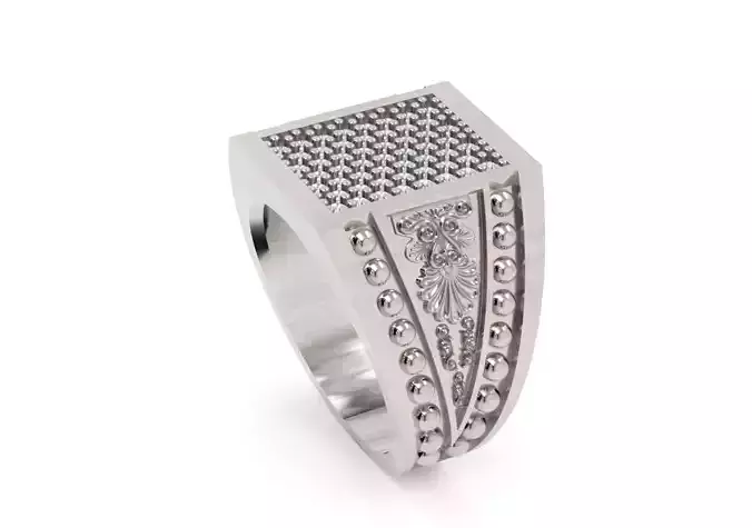 Title Men Signet Ring STL Jewelry Model for 3D Print