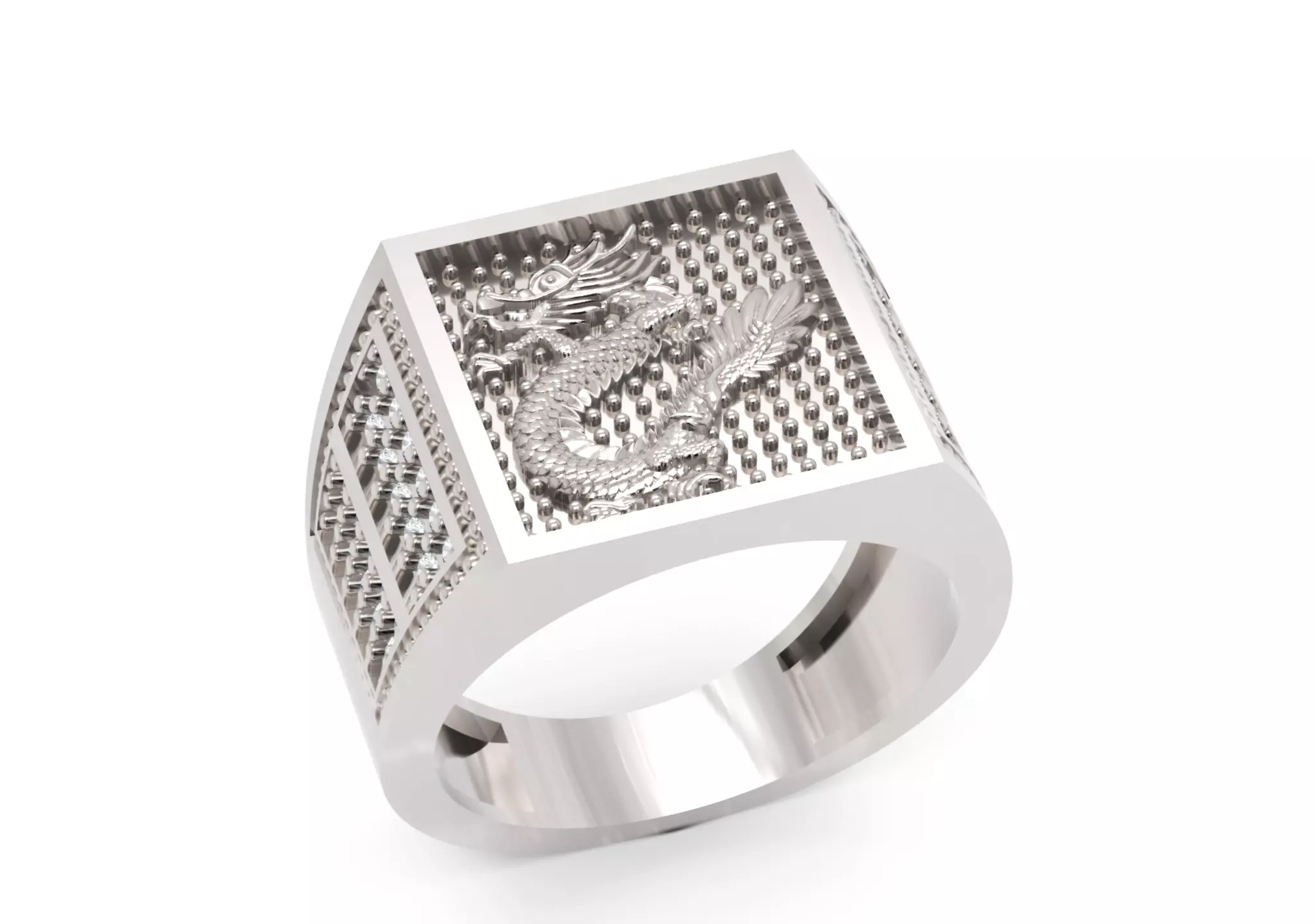 Men Diamond Ring 3D-Printable Ornamental Jewelry Design 3D print model_0
