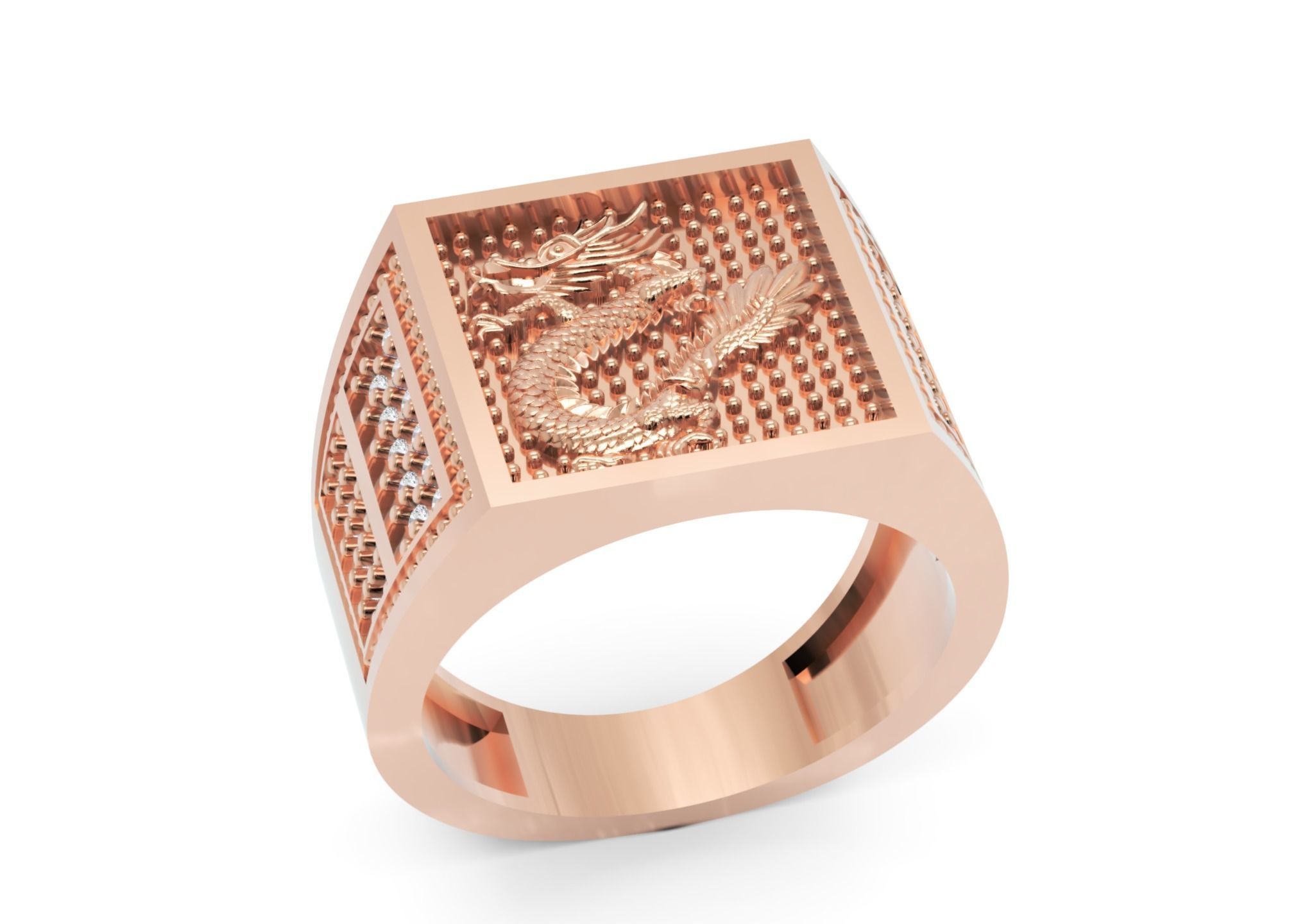 Men Diamond Ring 3D-Printable Ornamental Jewelry Design 3D print model_3