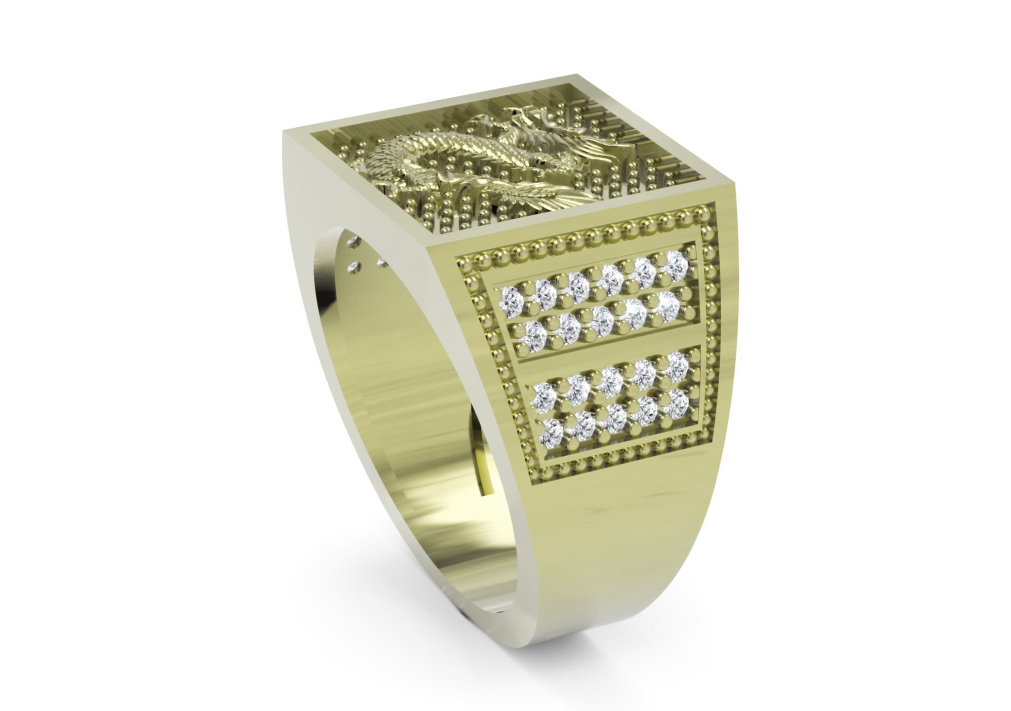 Men Diamond Ring 3D-Printable Ornamental Jewelry Design 3D print model_4