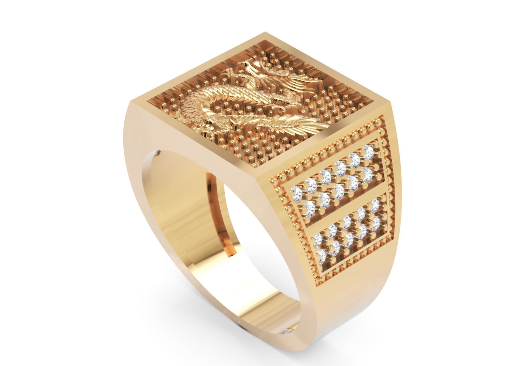 Men Diamond Ring 3D-Printable Ornamental Jewelry Design 3D print model_2