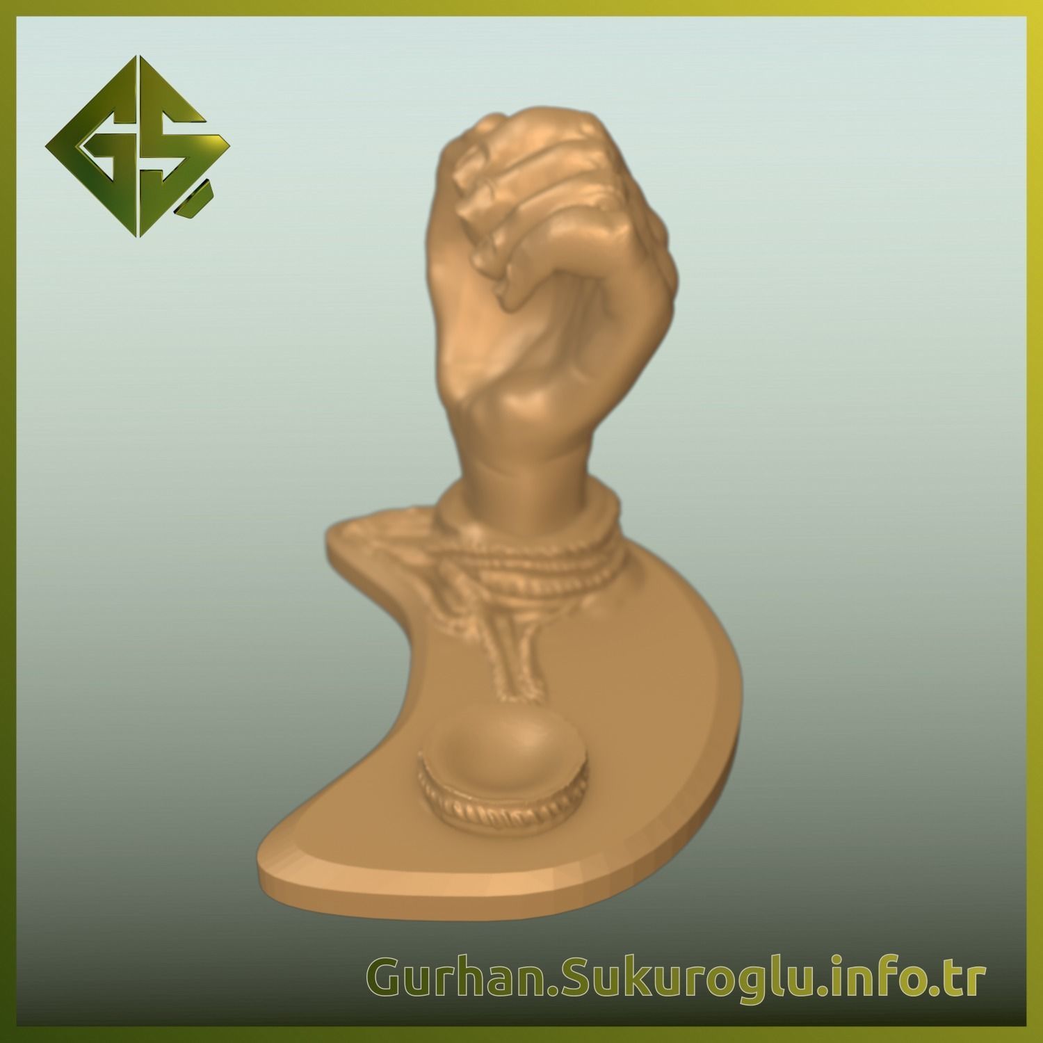 Restricted Freedom Art Piece Bound by Shackles 3D print model_5