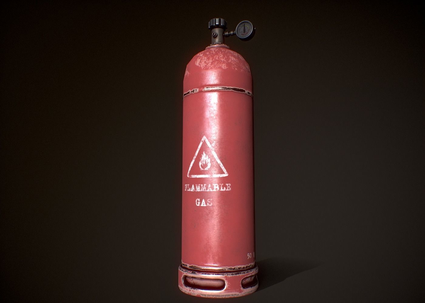 Red Propane Low-poly 3D model_2