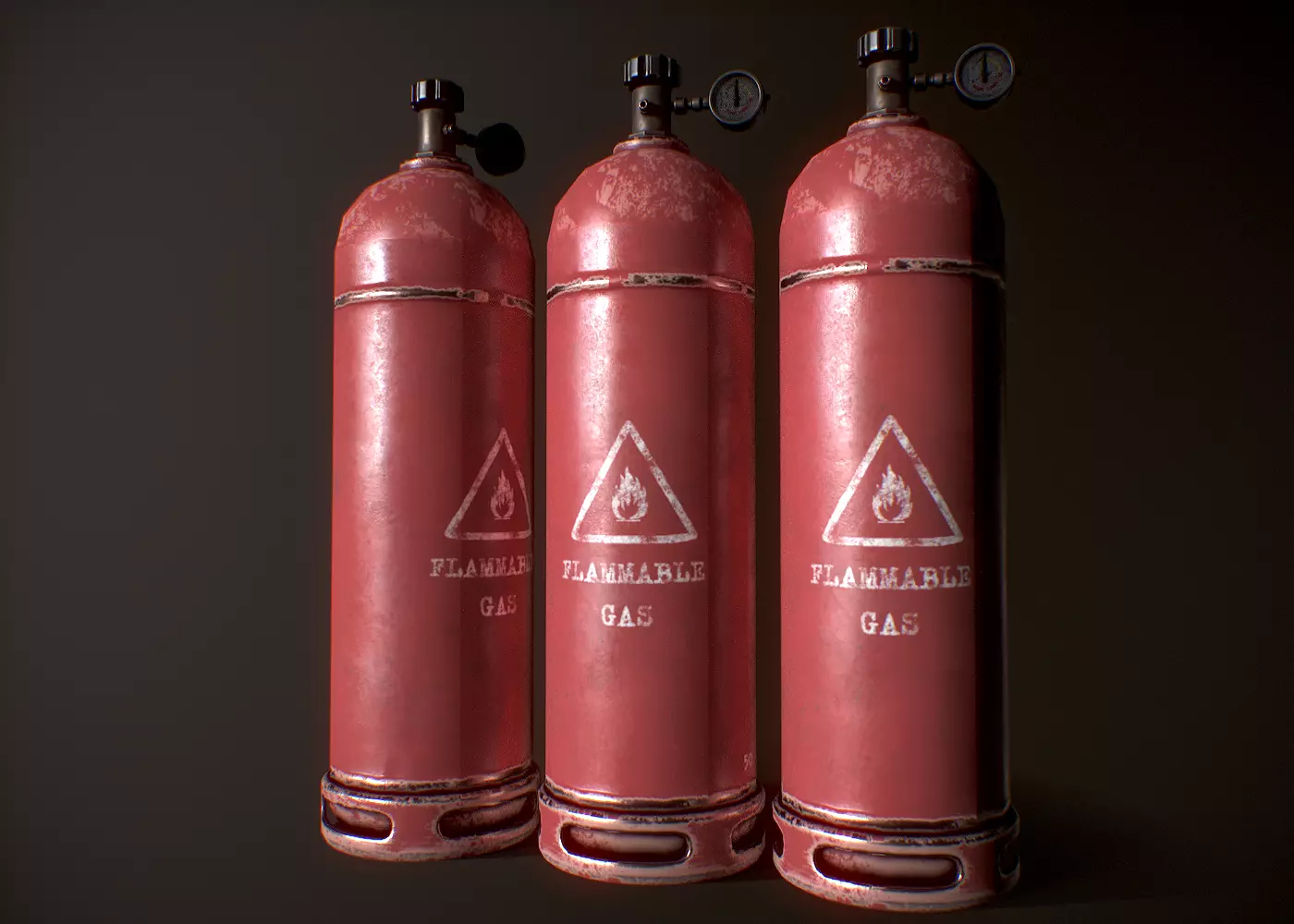 Red Propane Low-poly 3D model_0