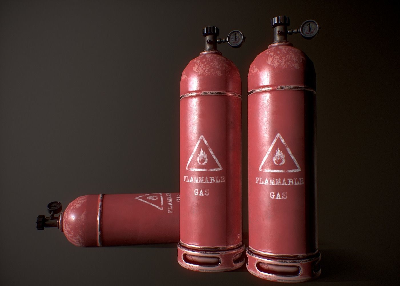 Red Propane Low-poly 3D model_1