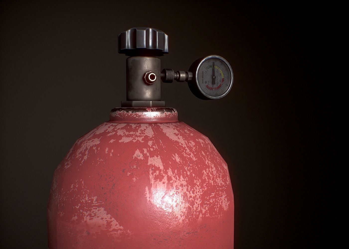 Red Propane Low-poly 3D model_4