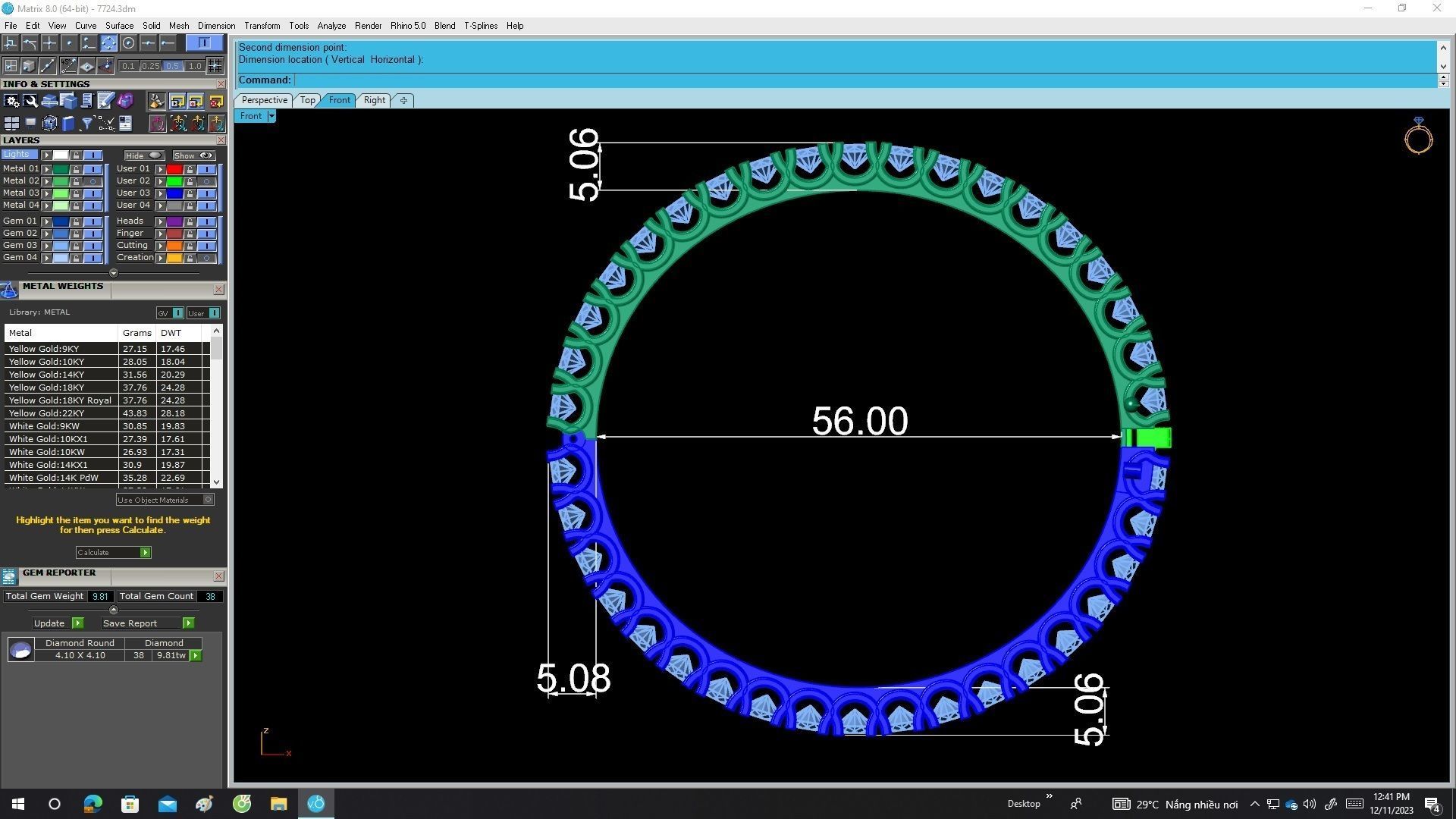 A7724 Luxury Hongkong Diamond Women Bangle Bracelets 3D print model_6