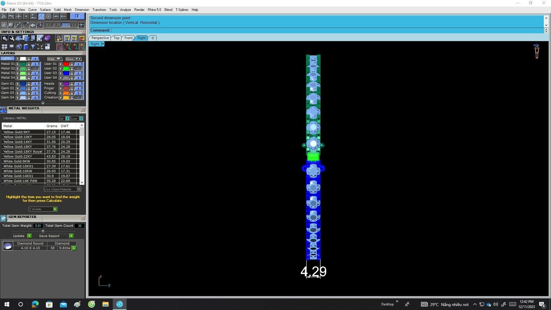 A7724 Luxury Hongkong Diamond Women Bangle Bracelets 3D print model_7