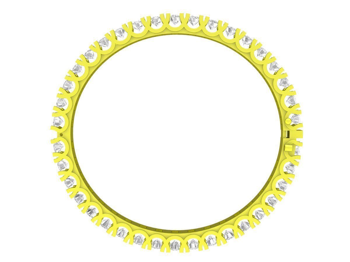 A7724 Luxury Hongkong Diamond Women Bangle Bracelets 3D print model_3