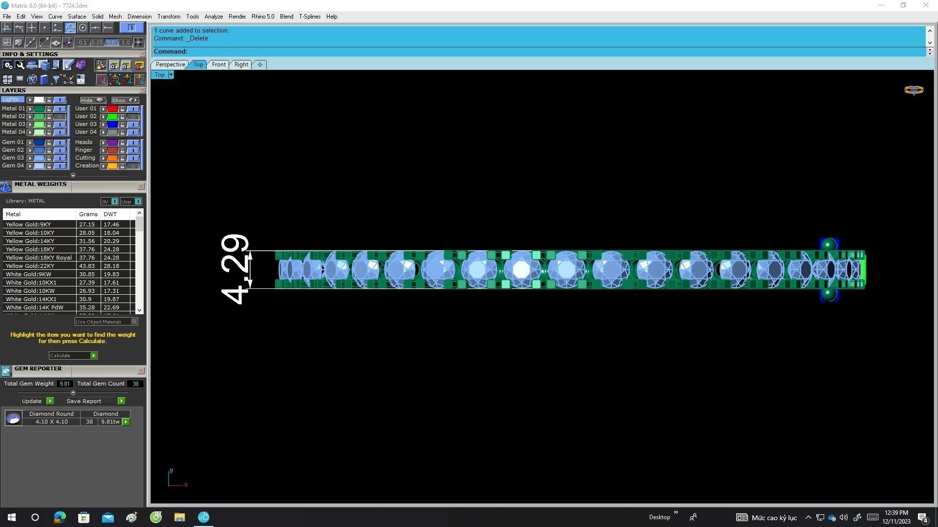 A7724 Luxury Hongkong Diamond Women Bangle Bracelets 3D print model_5