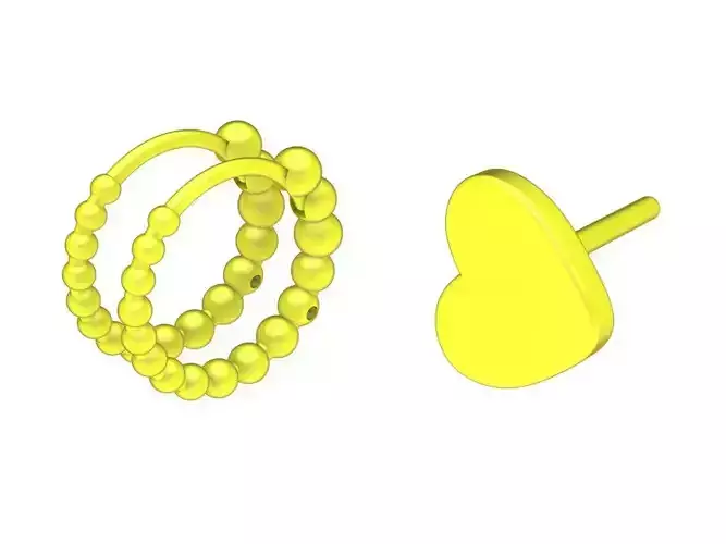 A7725 Fashion Heart Hoop Earrings