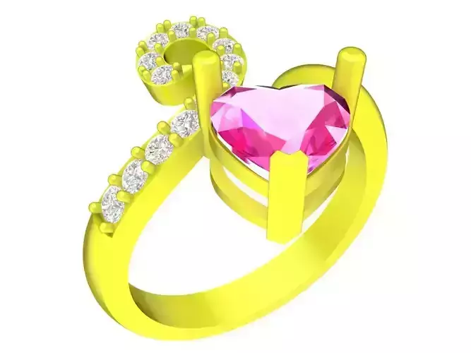 7779 luxury diamond heart women ring