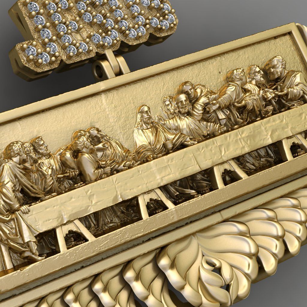 Leonardo Last Supper Jesus pendant 3D  Print Model  3D print model_3