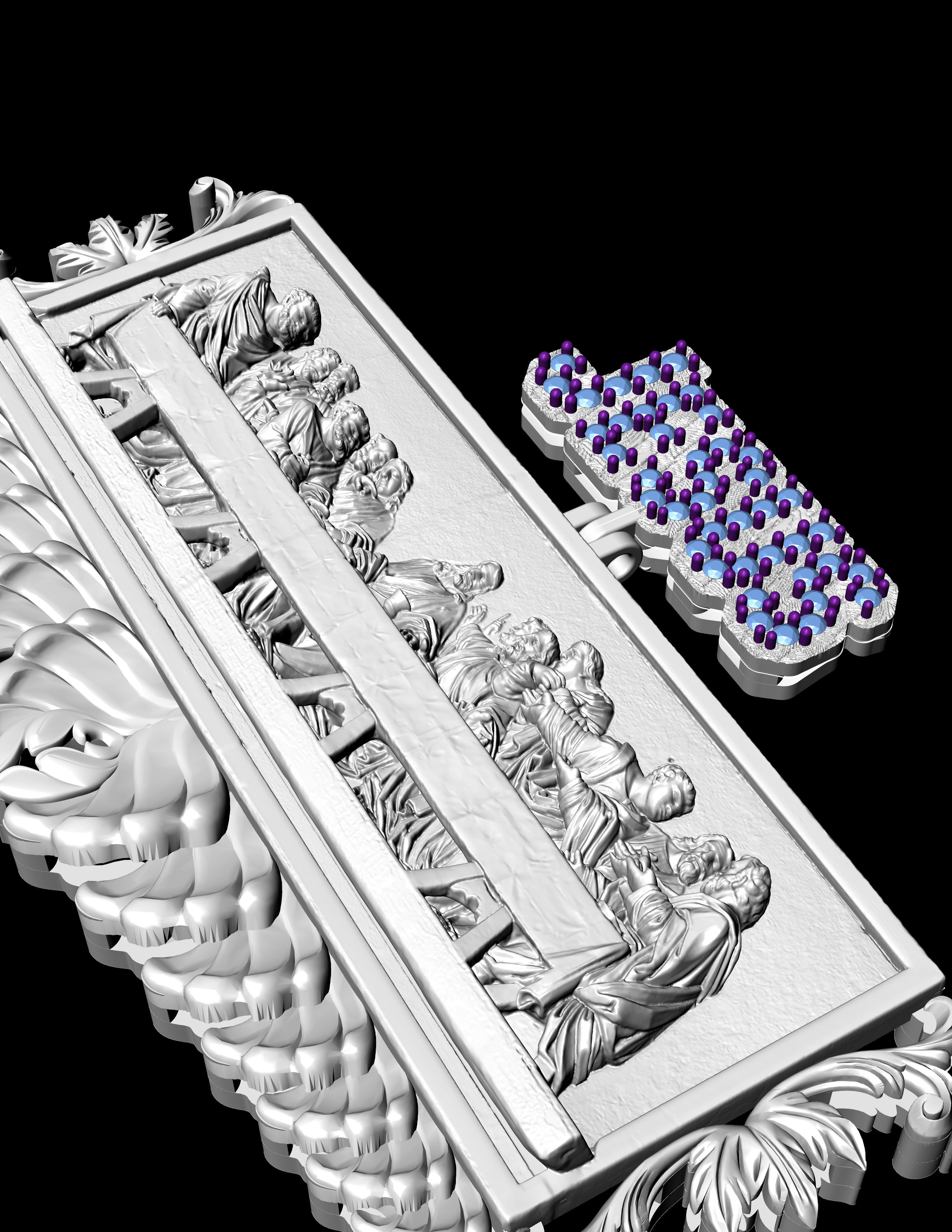 Leonardo Last Supper Jesus pendant 3D  Print Model  3D print model_7