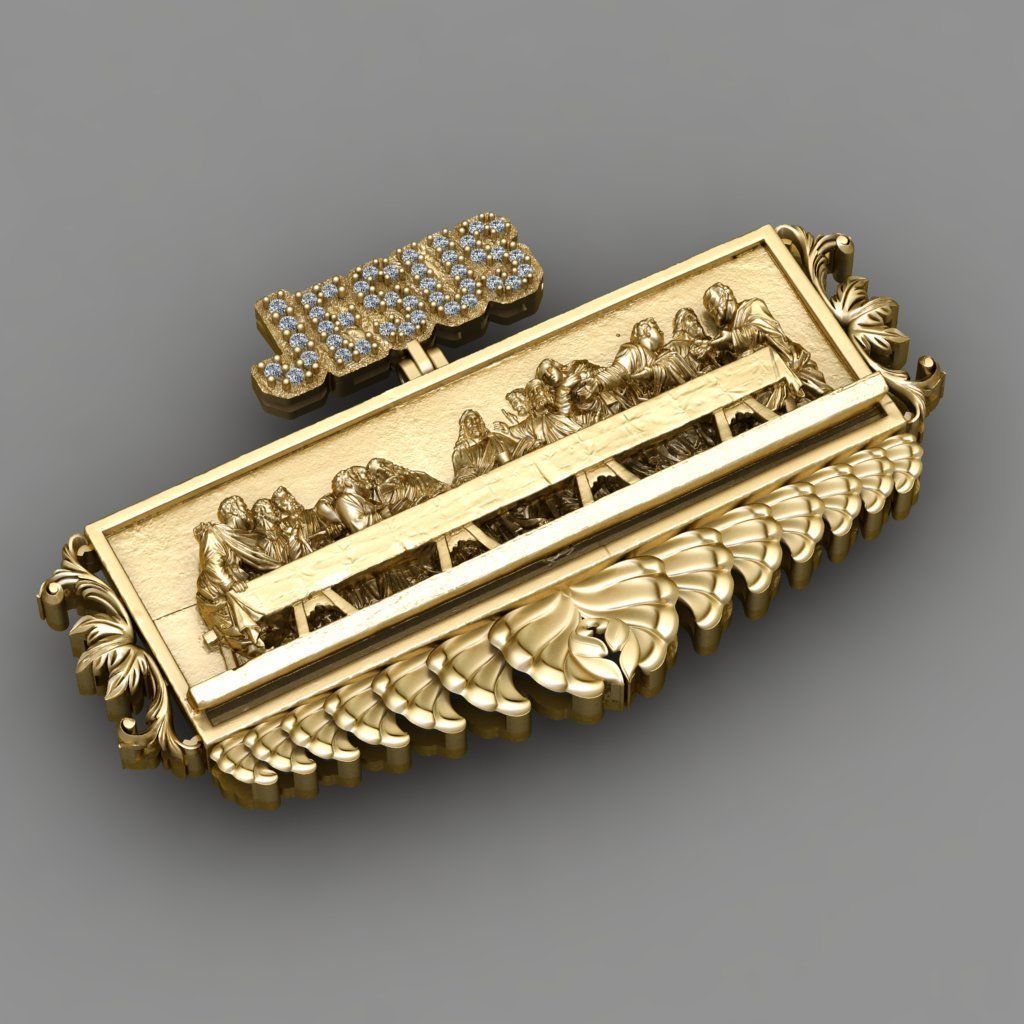 Leonardo Last Supper Jesus pendant 3D  Print Model  3D print model_1
