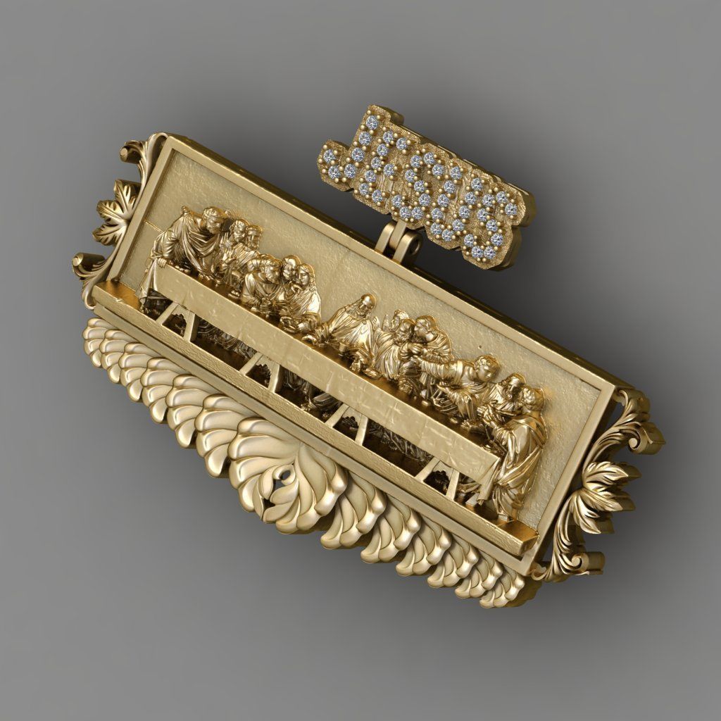 Leonardo Last Supper Jesus pendant 3D  Print Model  3D print model_2