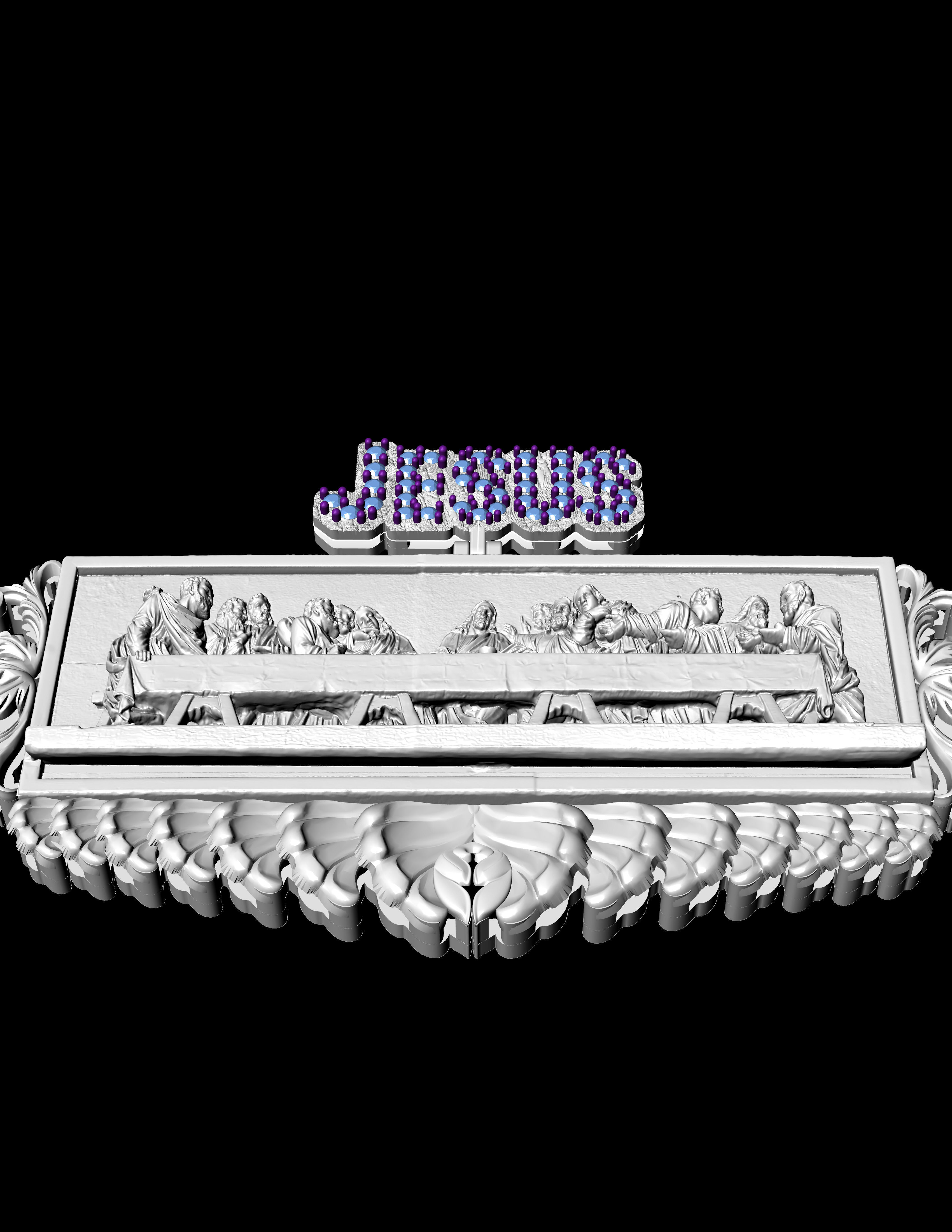 Leonardo Last Supper Jesus pendant 3D  Print Model  3D print model_6