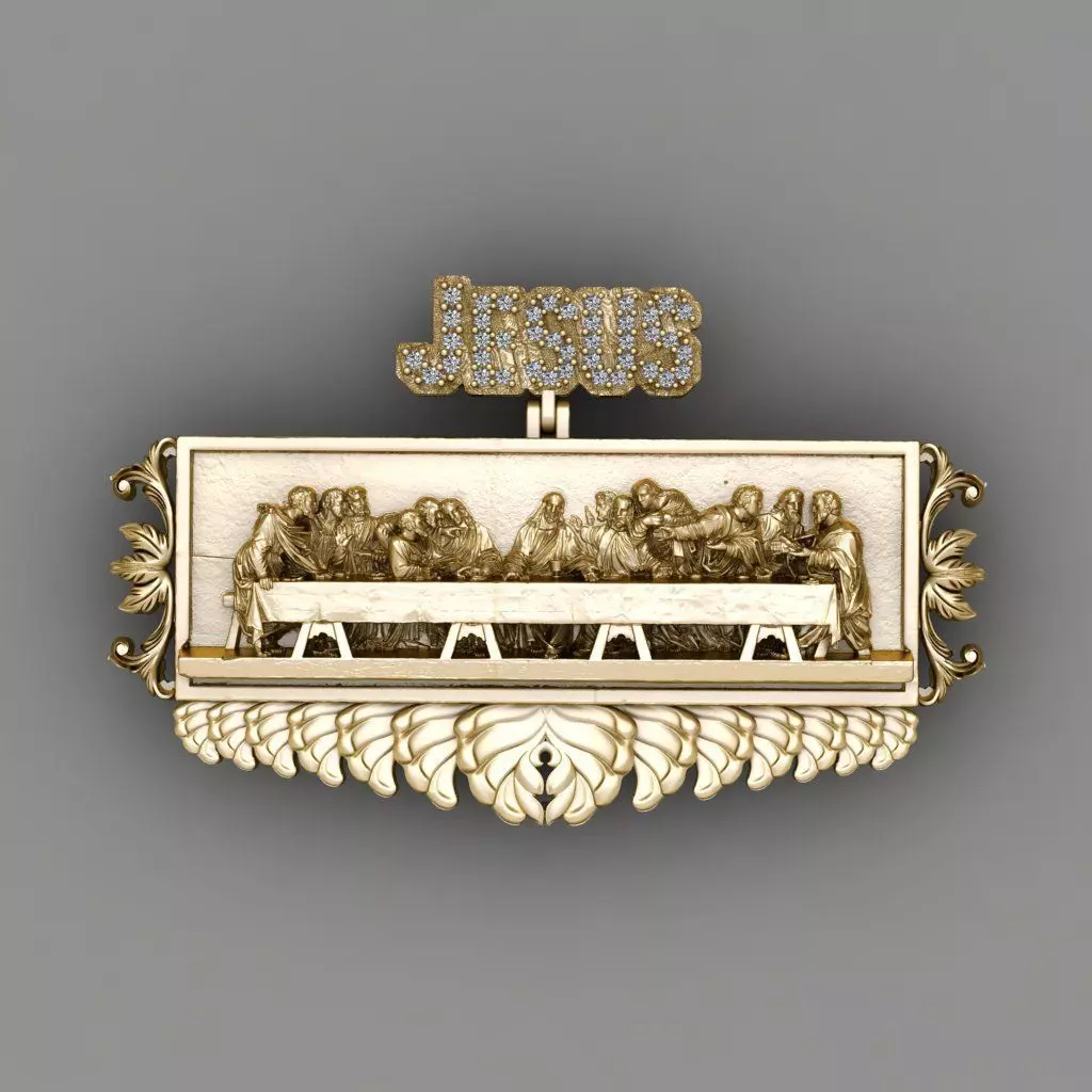 Leonardo Last Supper Jesus pendant 3D  Print Model  3D print model_0