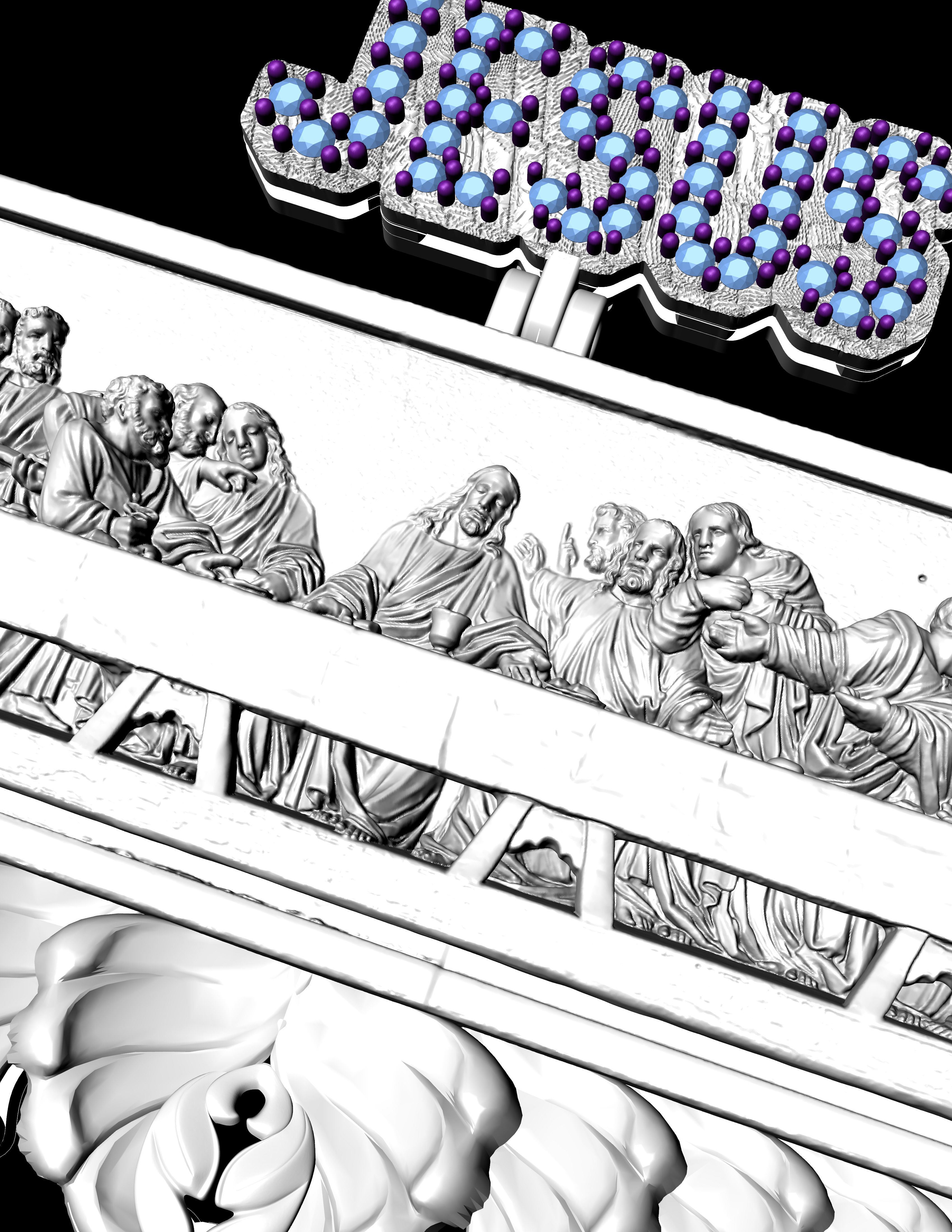 Leonardo Last Supper Jesus pendant 3D  Print Model  3D print model_12