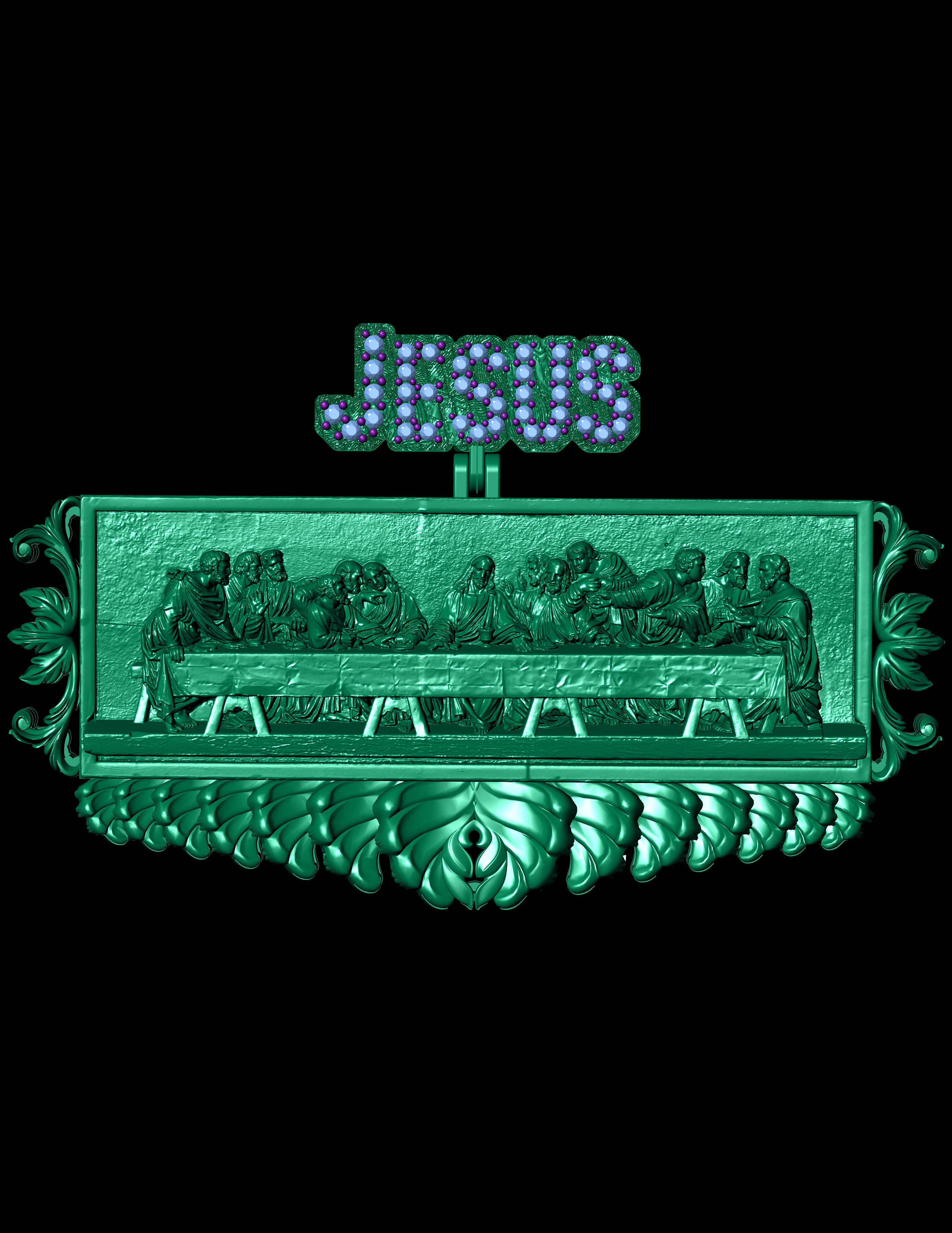 Leonardo Last Supper Jesus pendant 3D  Print Model  3D print model_14