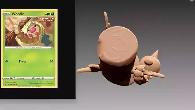 Weedle hanging on tree Pokemon OBJ STL 3D print model