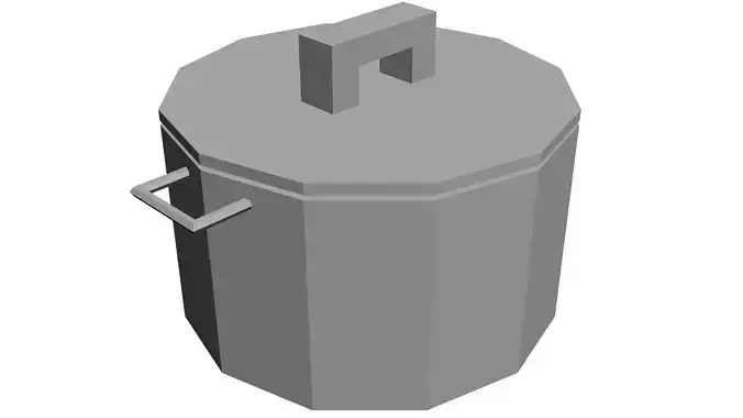 Low Poly Game Ready Cooking Pot Low-poly 3D model