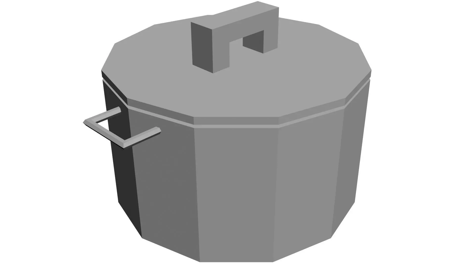 Low Poly Game Ready Cooking Pot Low-poly 3D model_0