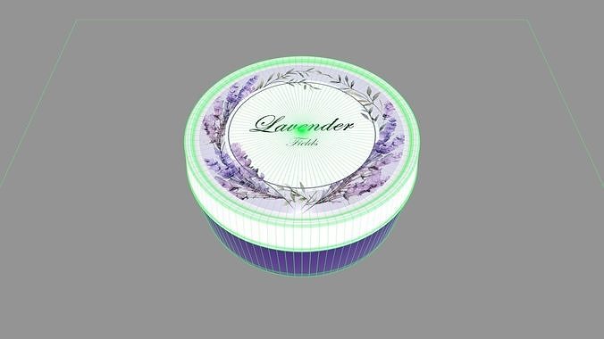 Car Air Freshener - Lavender Fields 3D model 4