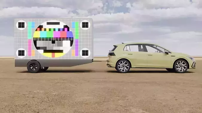 Advertising Led Screen Car Back 3D model