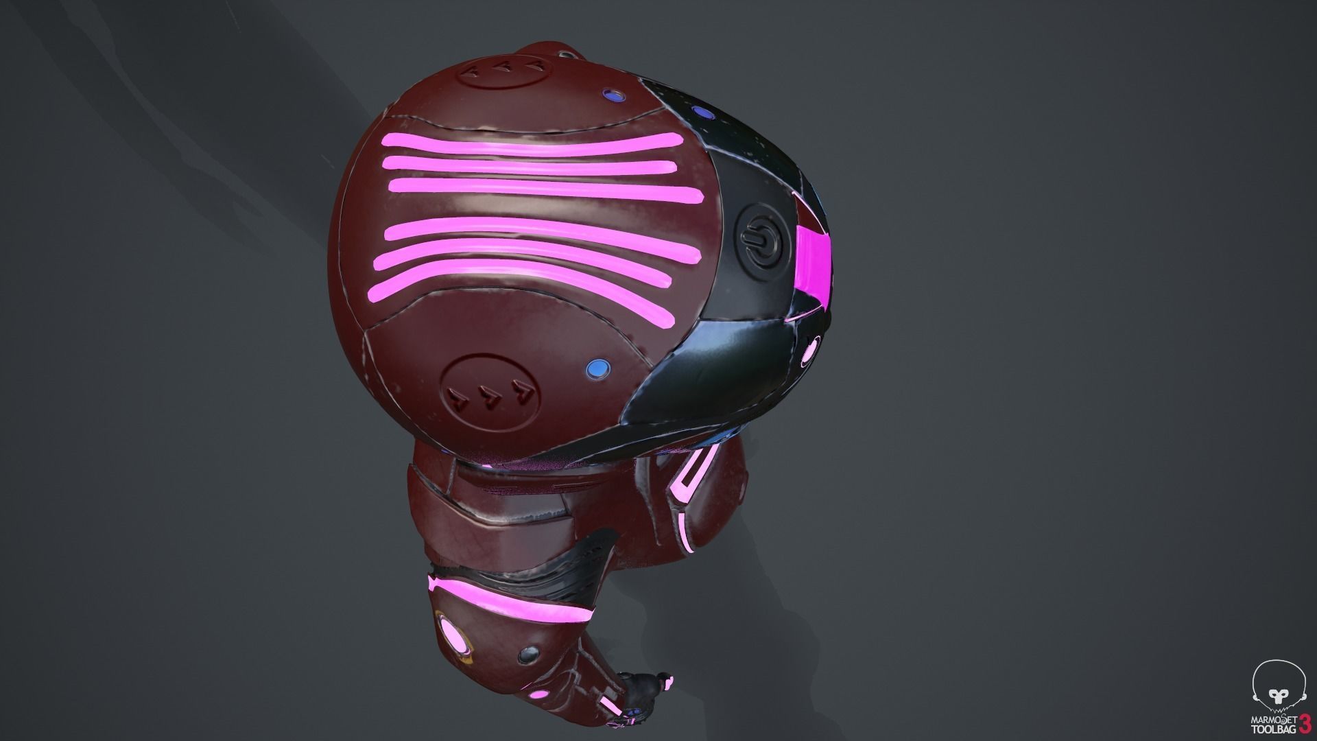 Cyborg Angel Asian Red 3D model_74