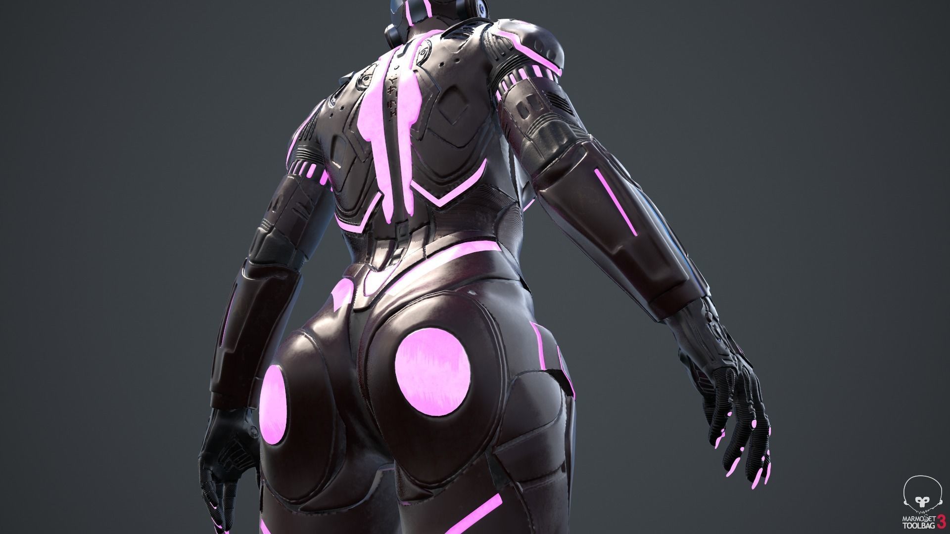 Cyborg Angel Asian Red 3D model_76