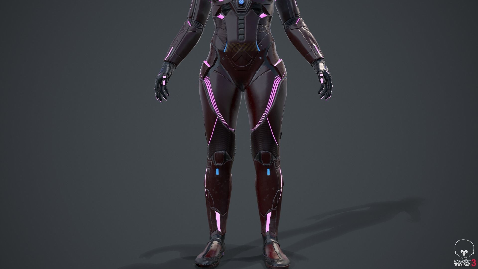 Cyborg Angel Asian Red 3D model_67