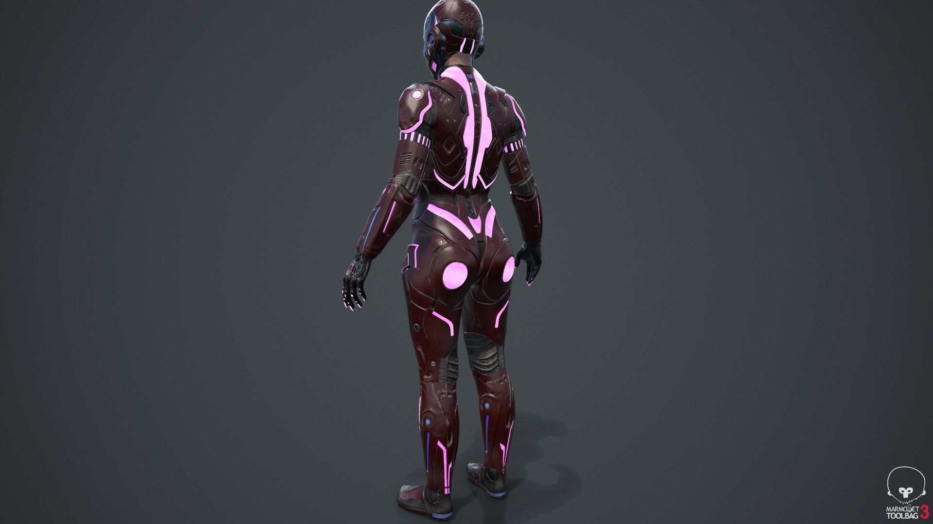 Cyborg Angel Asian Red 3D model_58