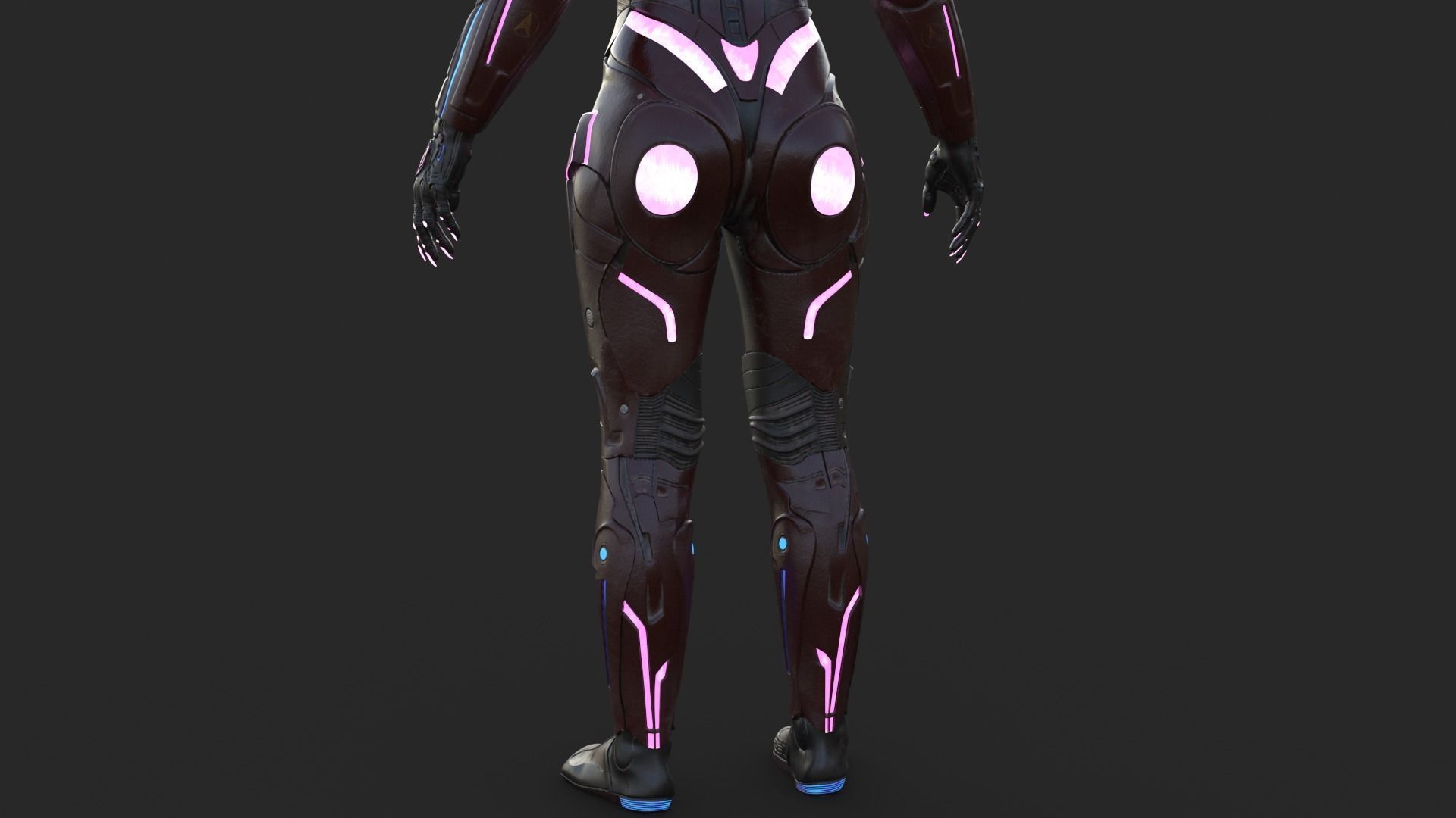 Cyborg Angel Asian Red 3D model_15