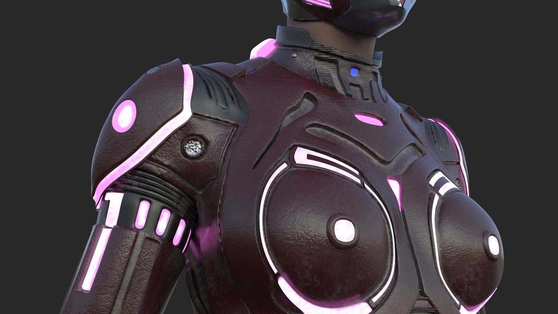 Cyborg Angel Asian Red 3D model_29