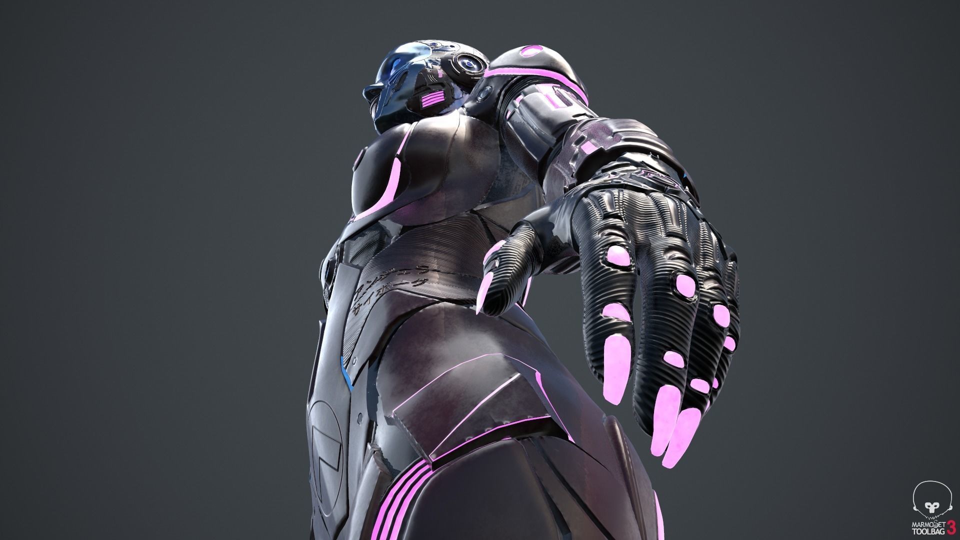 Cyborg Angel Asian Red 3D model_69