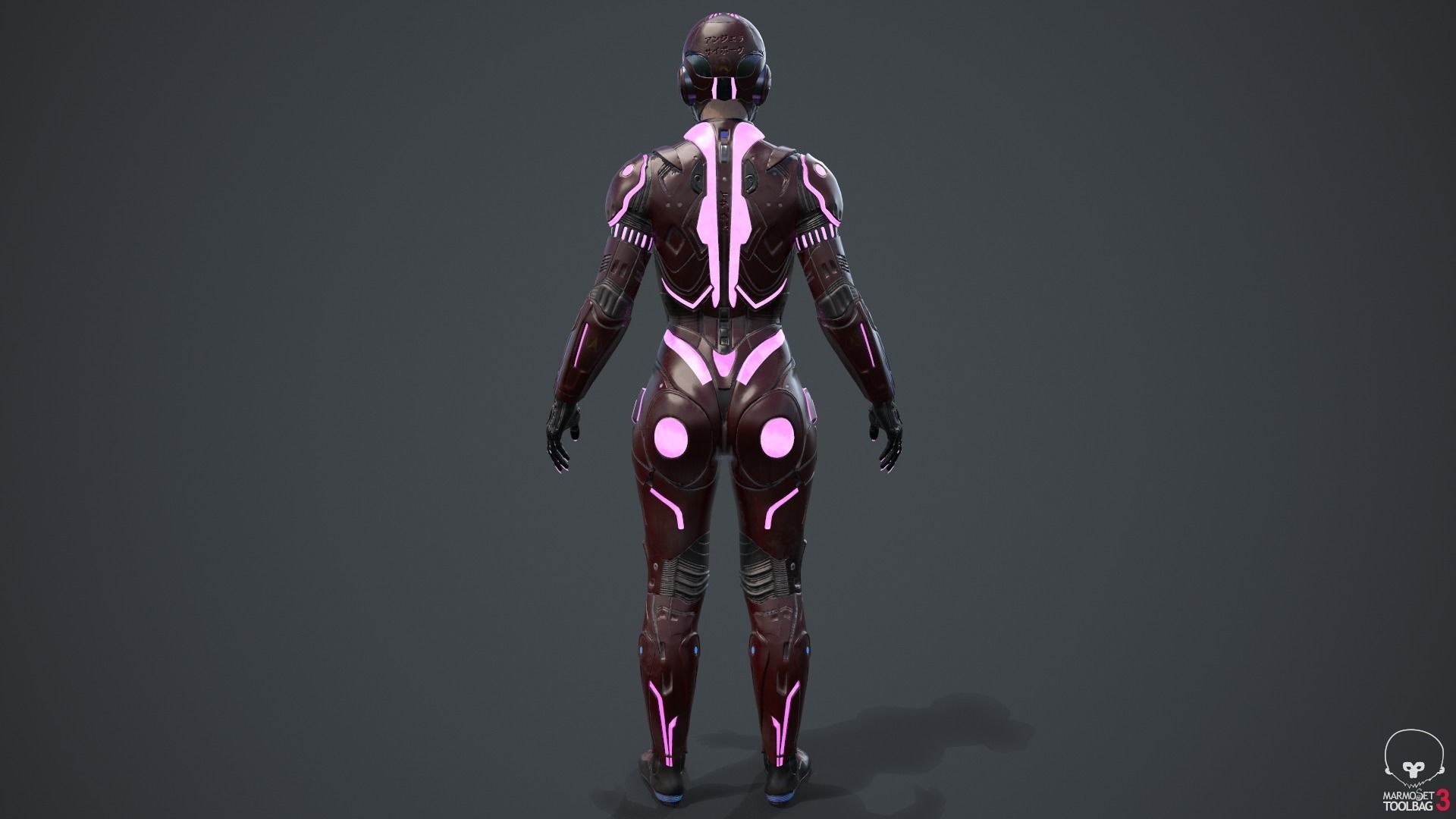 Cyborg Angel Asian Red 3D model_59