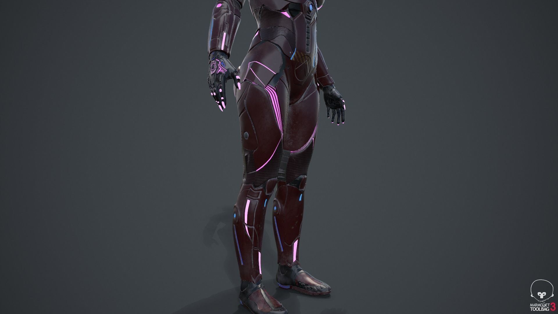 Cyborg Angel Asian Red 3D model_66