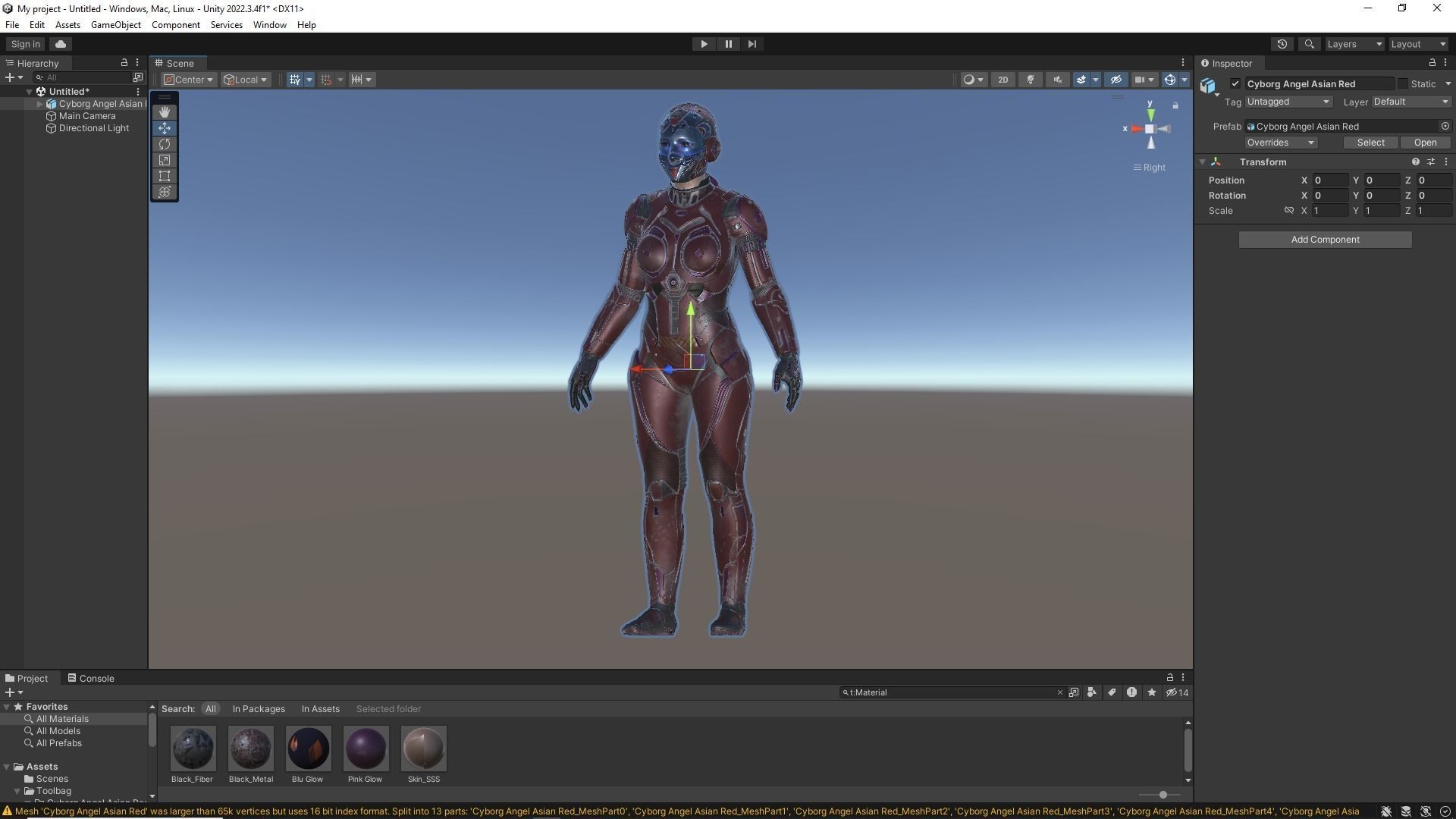 Cyborg Angel Asian Red 3D model_38