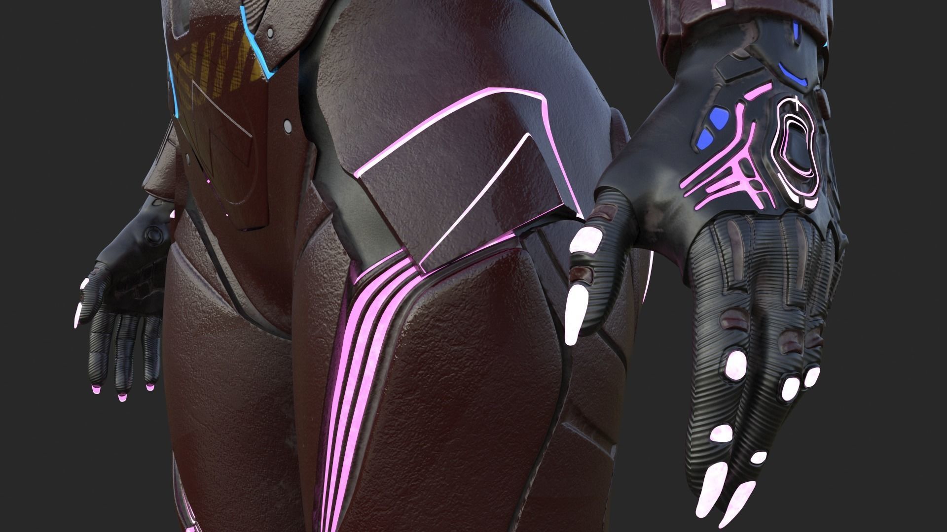 Cyborg Angel Asian Red 3D model_23