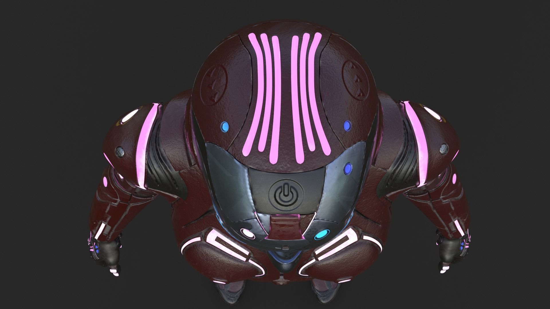 Cyborg Angel Asian Red 3D model_27