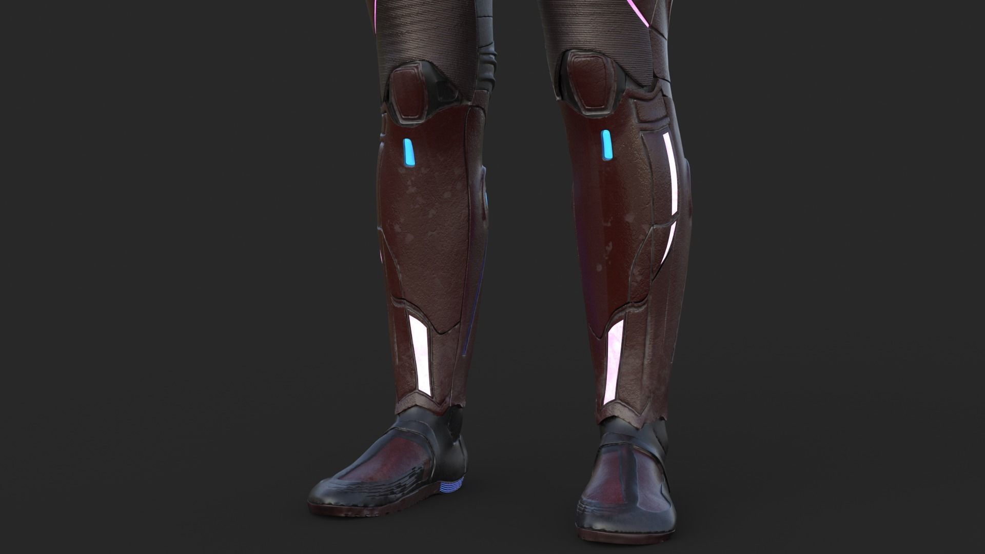 Cyborg Angel Asian Red 3D model_16