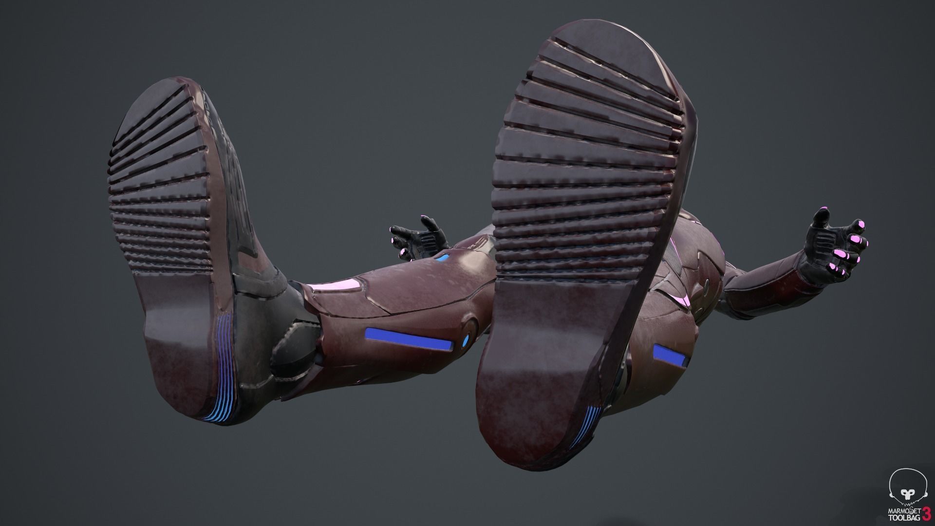 Cyborg Angel Asian Red 3D model_75