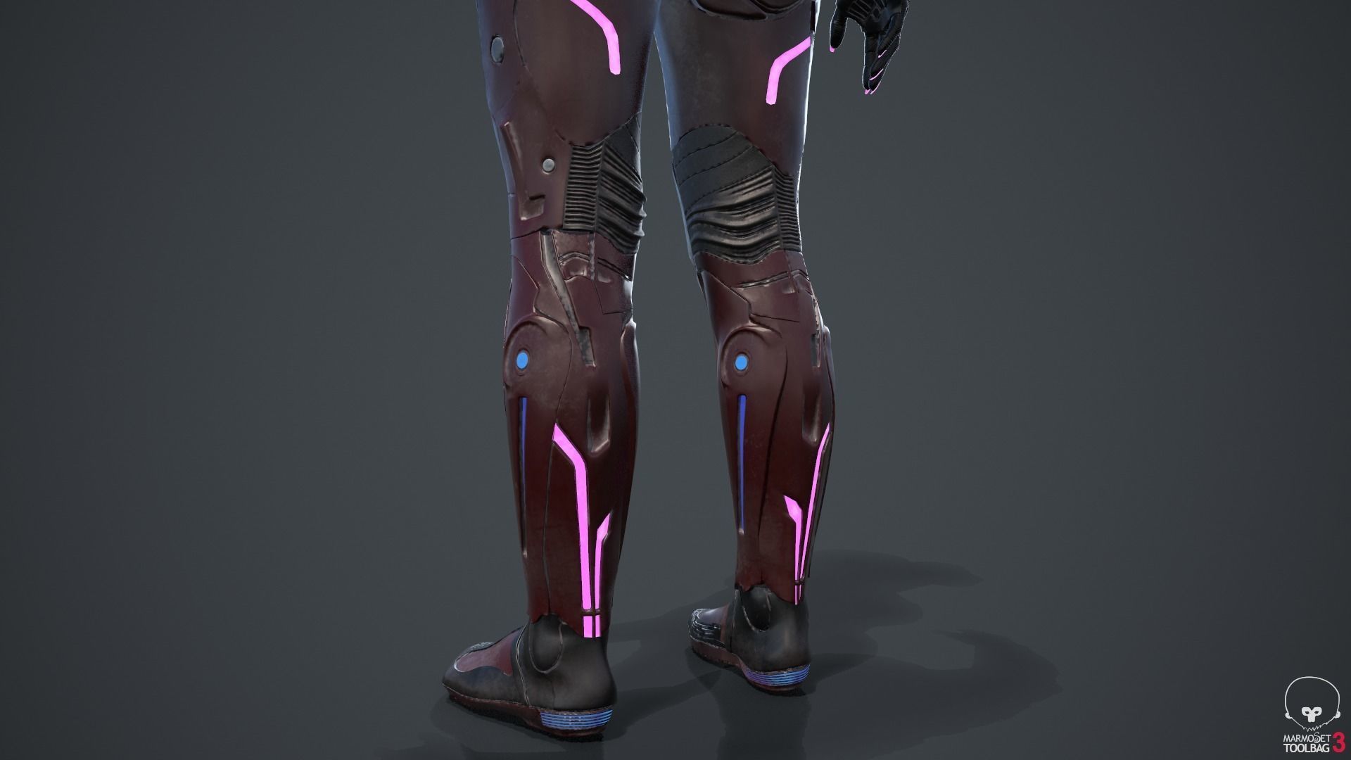 Cyborg Angel Asian Red 3D model_68