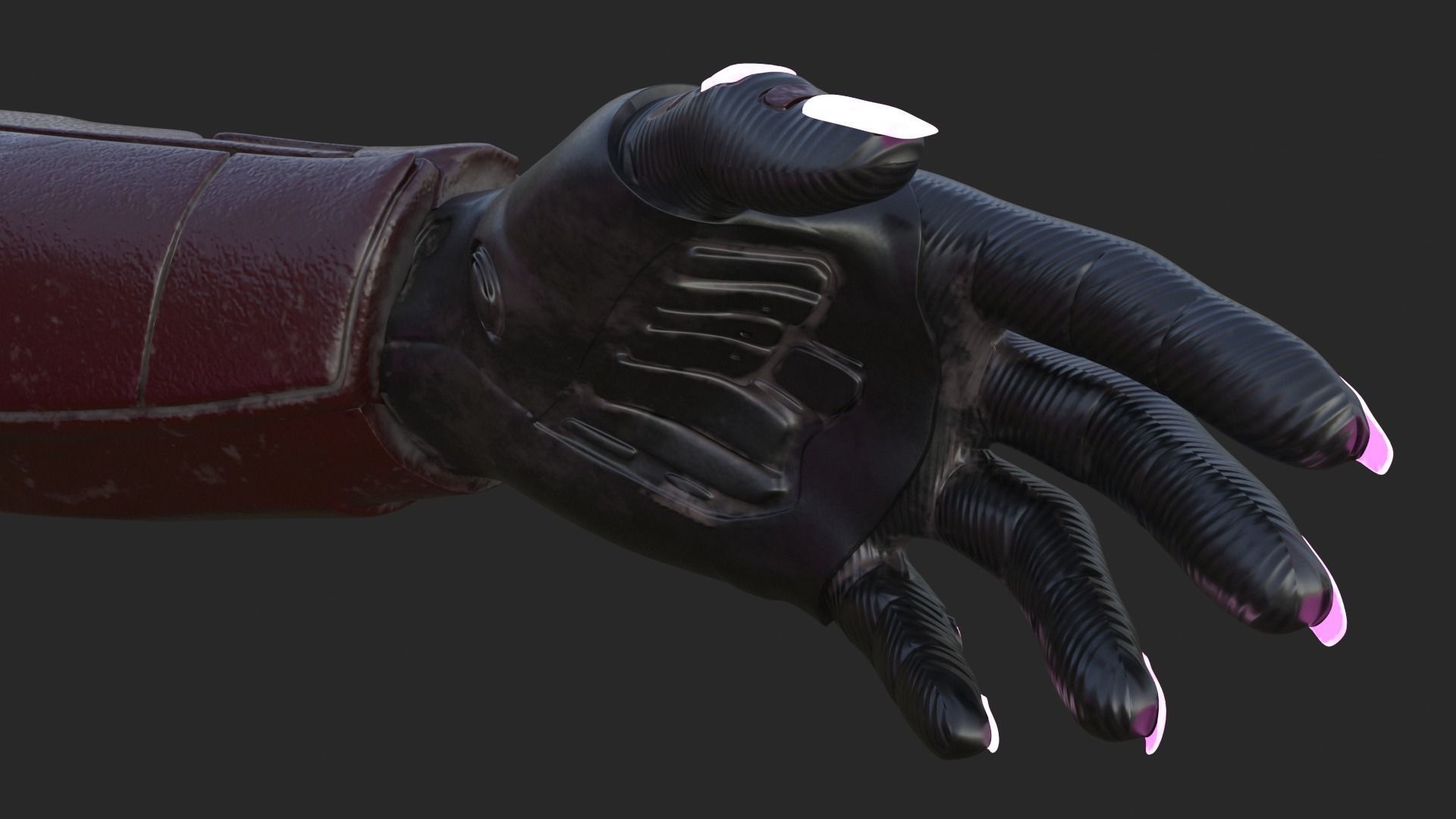 Cyborg Angel Asian Red 3D model_26