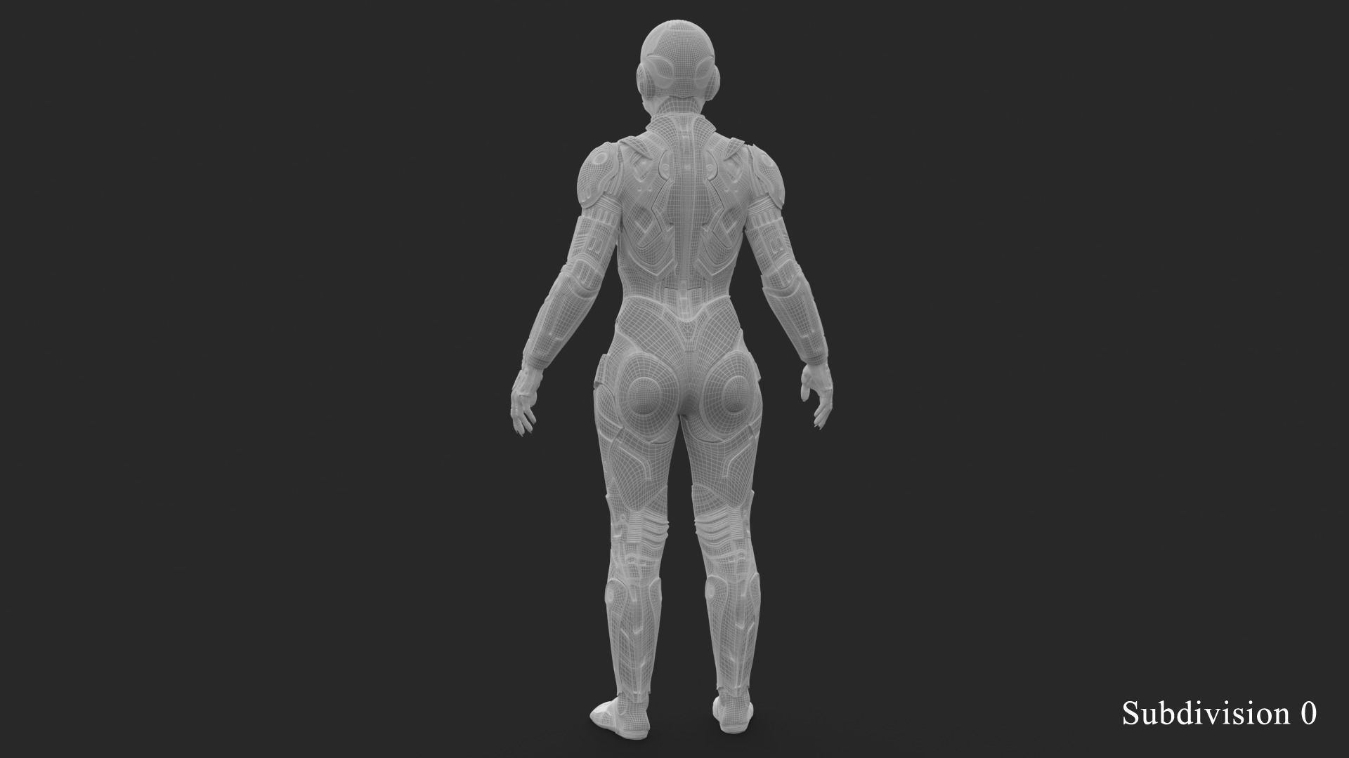 Cyborg Angel Asian Red 3D model_47