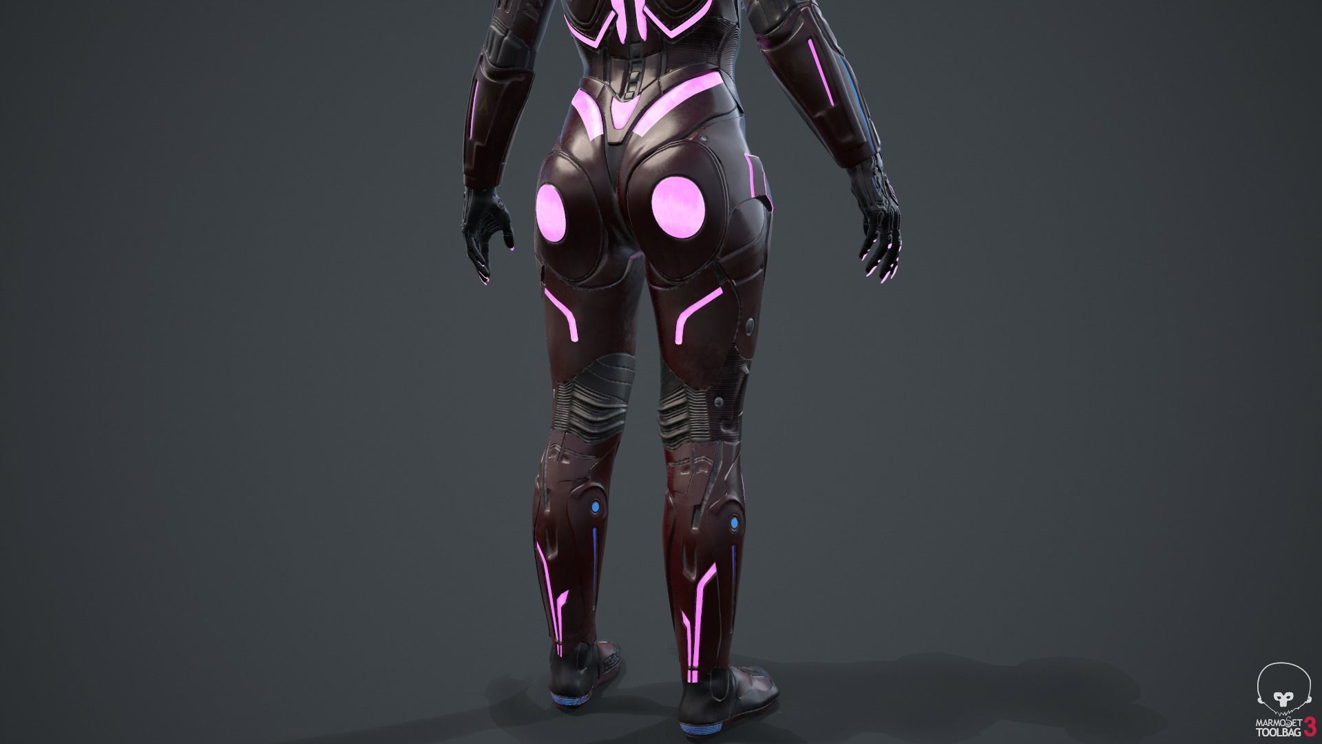 Cyborg Angel Asian Red 3D model_64