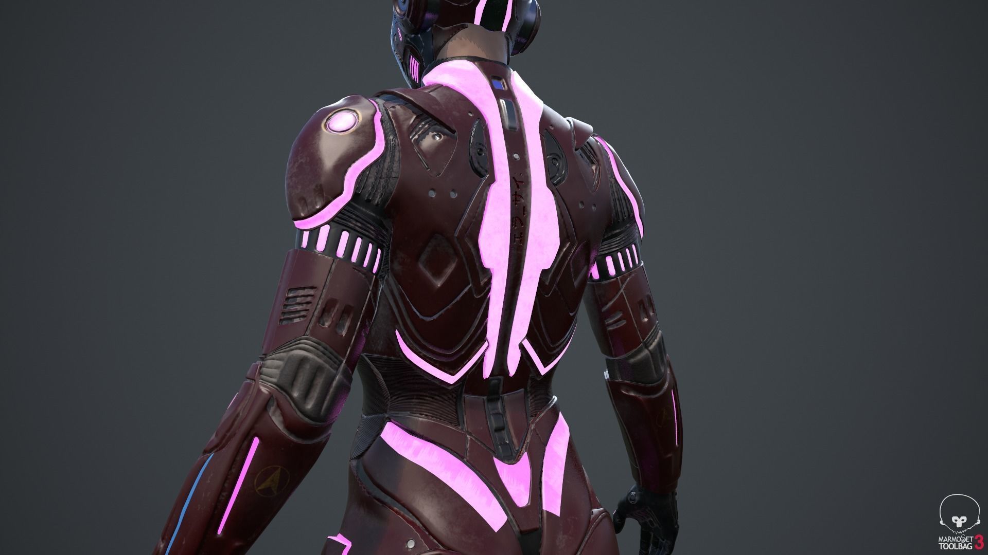 Cyborg Angel Asian Red 3D model_70