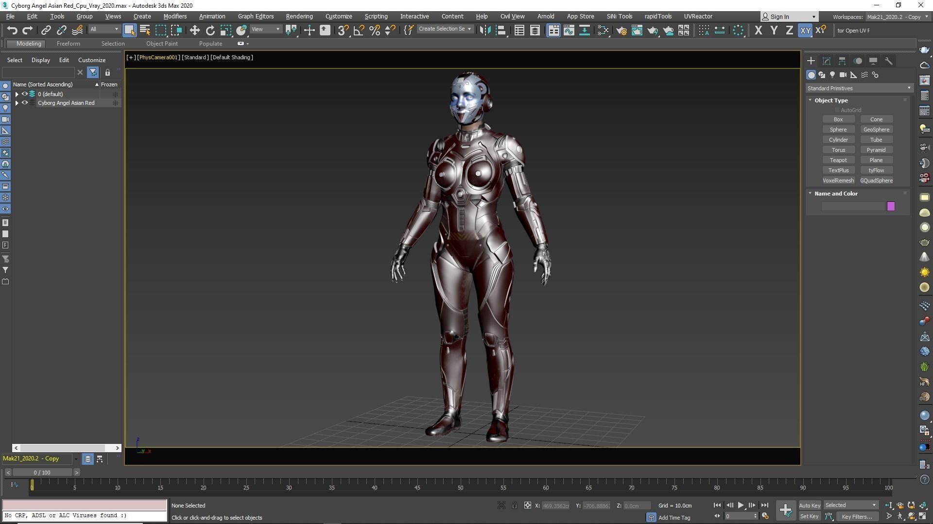 Cyborg Angel Asian Red 3D model_33